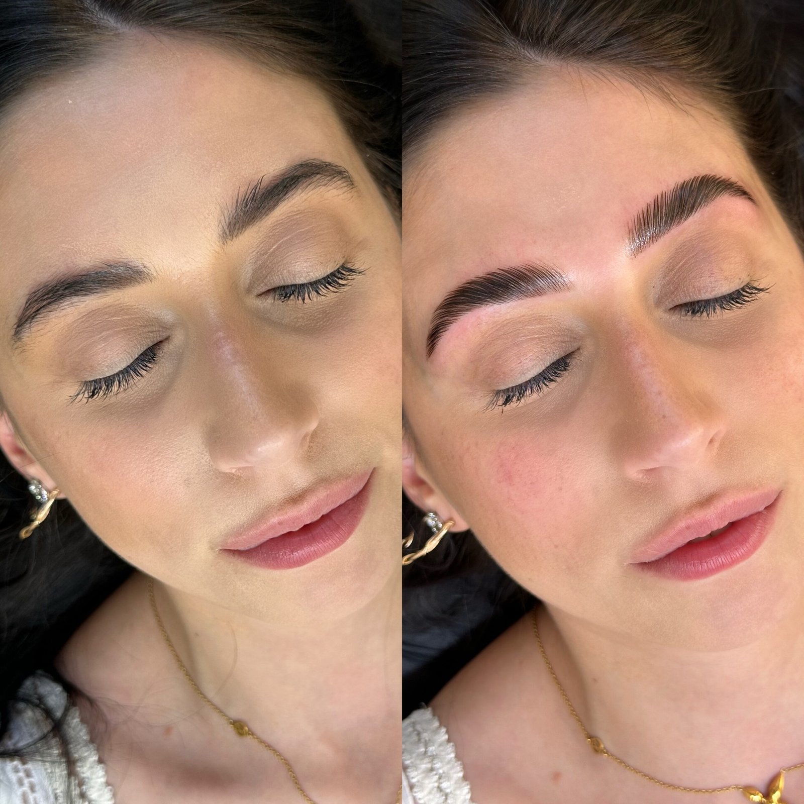 Brow lamination before and after by Bravo Brows Co.